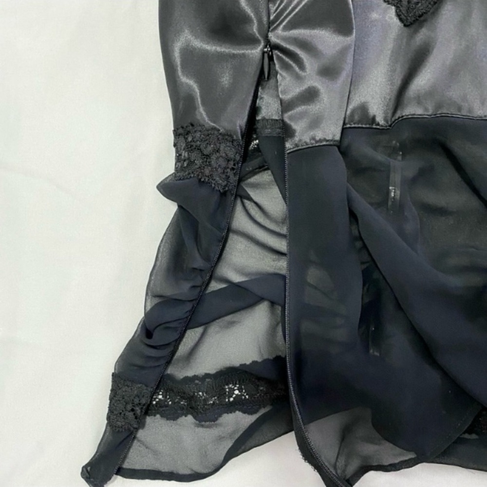 Black Satin & Lace Camisole - Picture 3 of 5